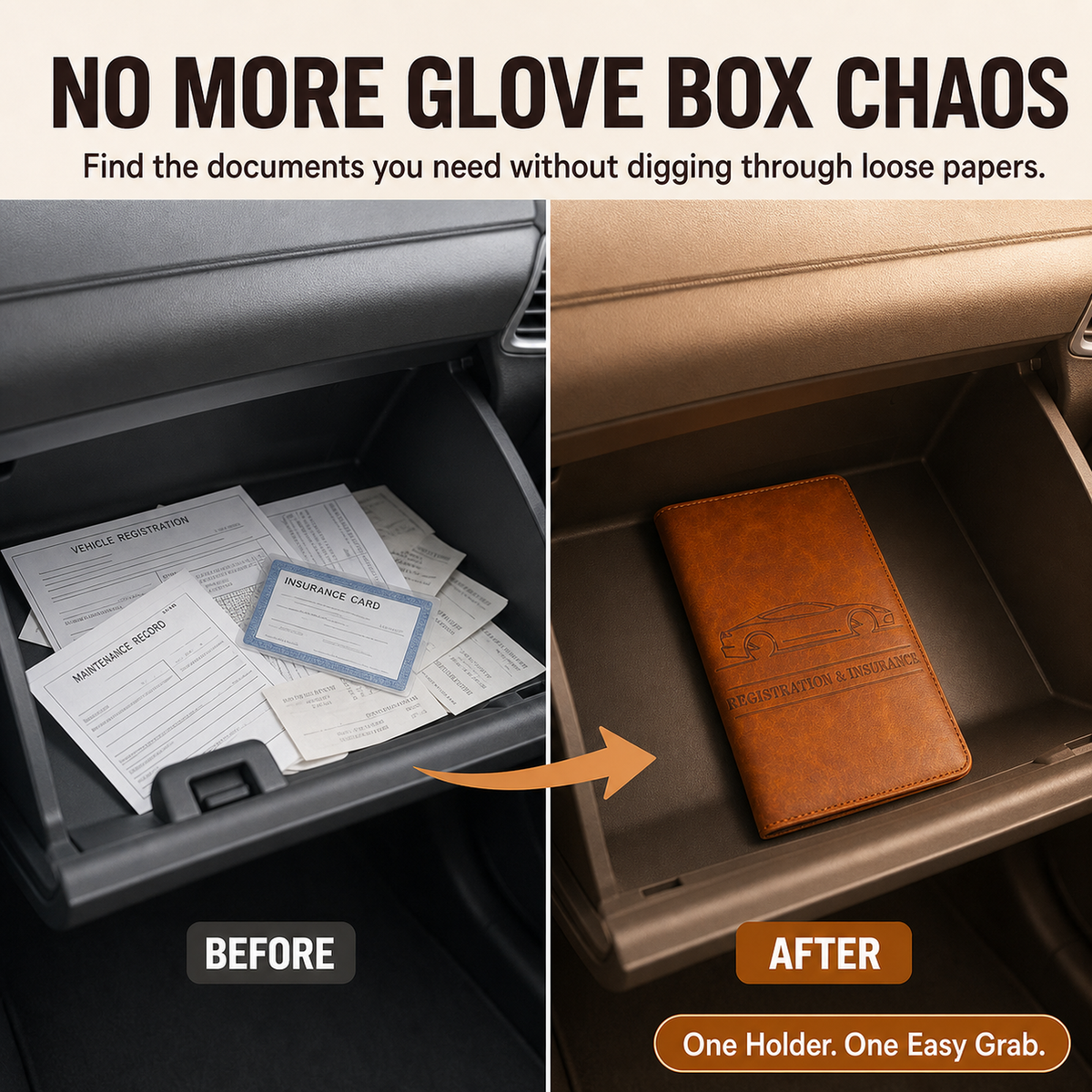 CAR DOCUMENT ORGANIZER 🚗 📄 Car Registration & Insurance Document Holder