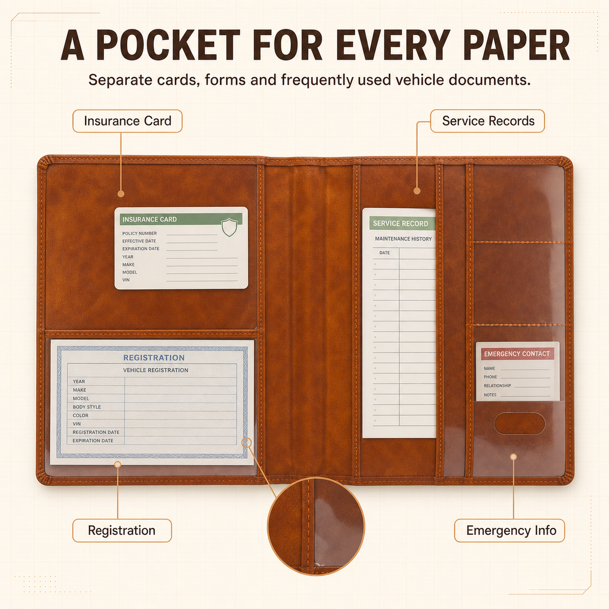 CAR DOCUMENT ORGANIZER 🚗 📄 Car Registration & Insurance Document Holder