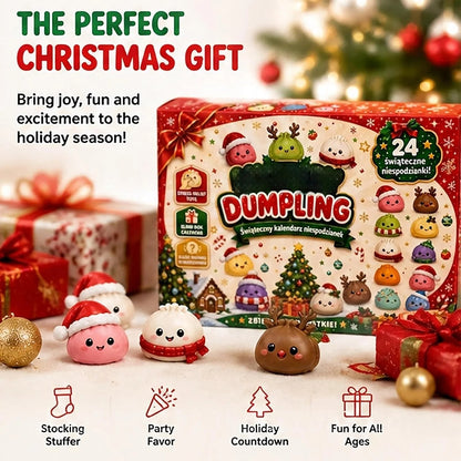 24-Day Dumpling Squishy Toy Countdown Calendar with Glitter Squeeze Toys, Holiday Gift for Kids🎄