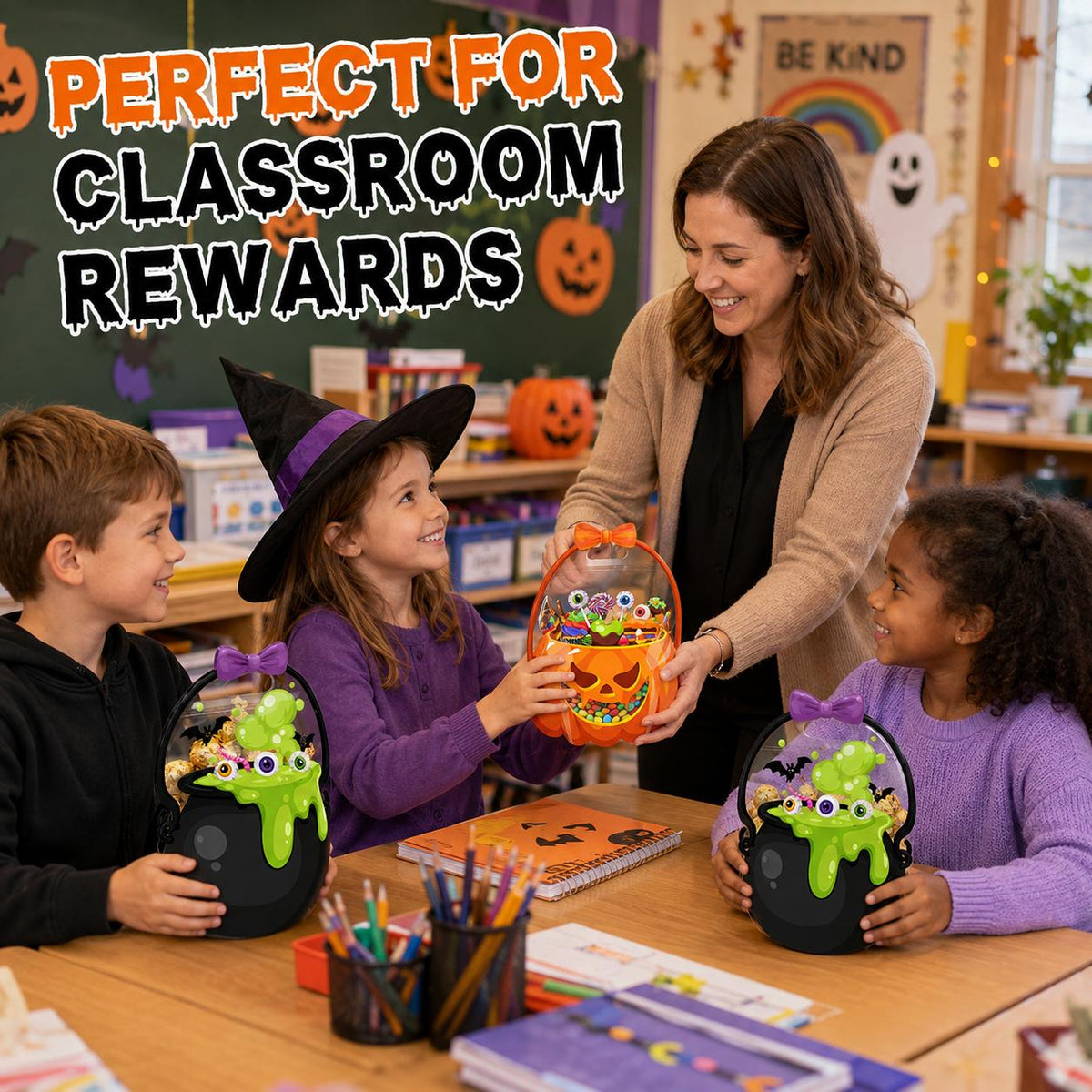 🔥Last Day 50% OFF - 🎃12/24/36Pcs Halloween Plastic Goodie Bags.