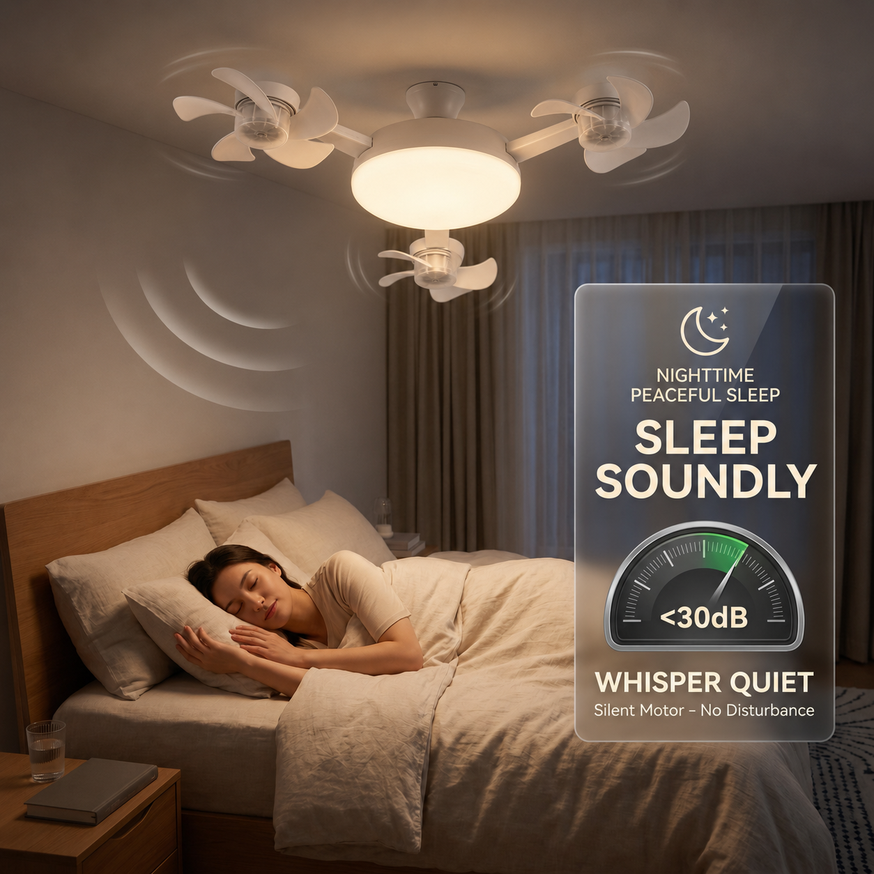 2-in-1  Socket Ceiling Fan Light - Silent LED Fan with Remote Control 💡🌀
