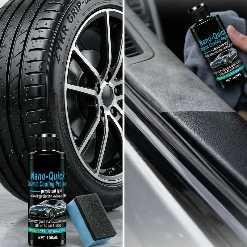🚗Professional-grade nano-ceramic coating designed specifically for automobiles; utilizing advanced ceramic technology, it offers dust and water repellency along with a long-lasting shine.
