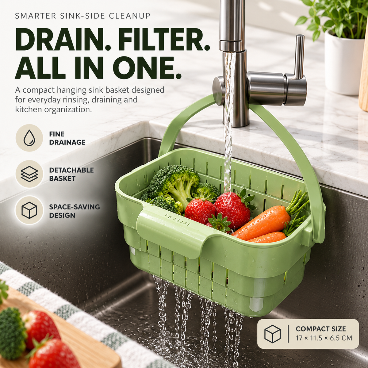 🧩80K+ SOLD! ✨ Kitchen Sink Strainer Food Catcher Efficient Strainer Solution