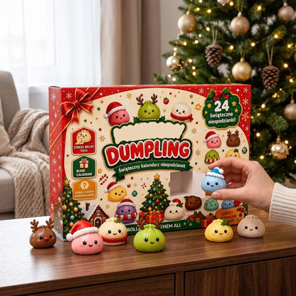 24-Day Dumpling Squishy Toy Countdown Calendar with Glitter Squeeze Toys, Holiday Gift for Kids🎄