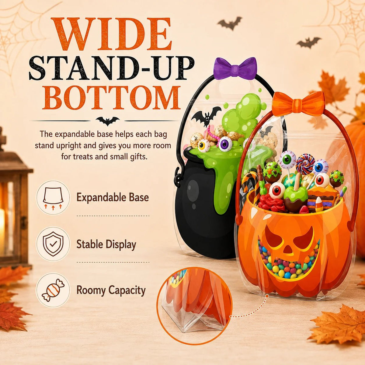 🔥Last Day 50% OFF - 🎃12/24/36Pcs Halloween Plastic Goodie Bags.