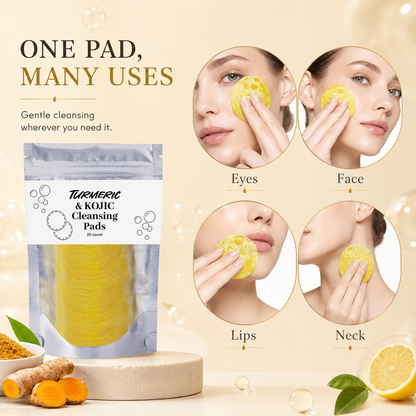 💛 80K+ Loved! 🌿 Natural Kojic Acid + Turmeric Facial Pads | Gentle Brightening Skin Ritual