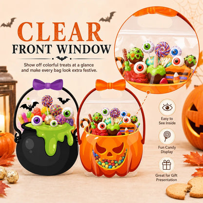 🔥Last Day 50% OFF - 🎃12/24/36Pcs Halloween Plastic Goodie Bags.