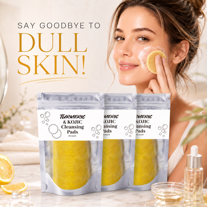 💛 80K+ Loved! 🌿 Natural Kojic Acid + Turmeric Facial Pads | Gentle Brightening Skin Ritual