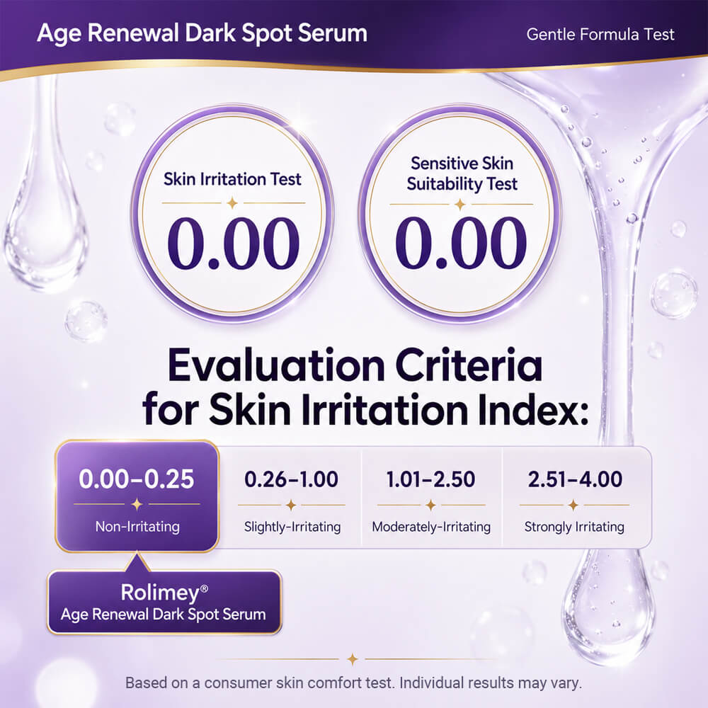 Rolimey® Age Renewal Dark Spot Serum — Infused with 10% Niacinamide, Tranexamic Acid & Hyaluronic Acid for Brighter, Smoother-Looking Mature Skin