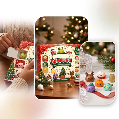 24-Day Dumpling Squishy Toy Countdown Calendar with Glitter Squeeze Toys, Holiday Gift for Kids🎄