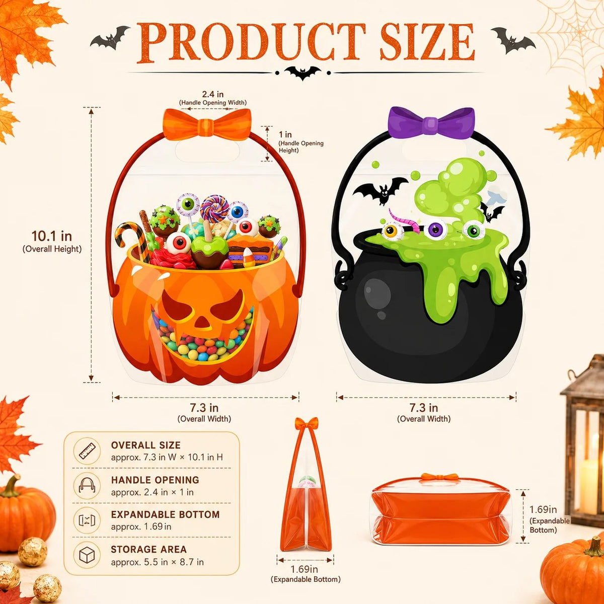 🔥Last Day 50% OFF - 🎃12/24/36Pcs Halloween Plastic Goodie Bags.
