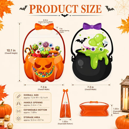🔥Last Day 50% OFF - 🎃12/24/36Pcs Halloween Plastic Goodie Bags.