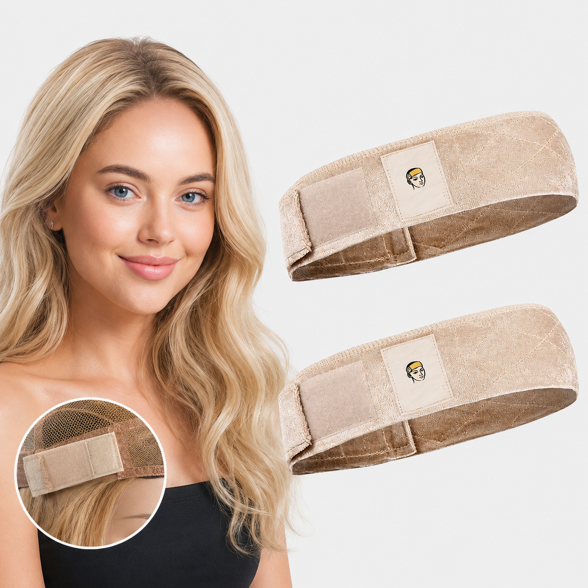 🔥LAST DAY BUY 1 GET 1 FREE🔥Limited-Time Special Offer Brown Black Wig Grip Band for Women Adjustable Headband