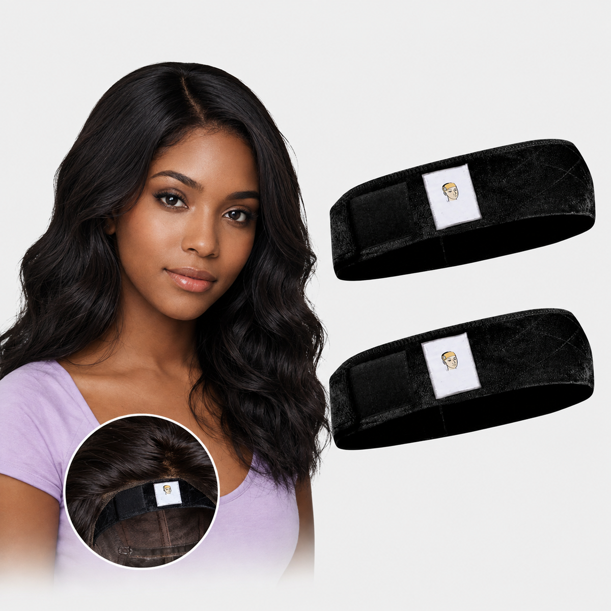 🔥LAST DAY BUY 1 GET 1 FREE🔥Limited-Time Special Offer Brown Black Wig Grip Band for Women Adjustable Headband