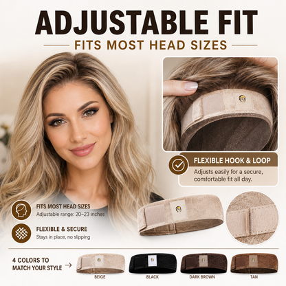 🔥LAST DAY BUY 1 GET 1 FREE🔥Limited-Time Special Offer Brown Black Wig Grip Band for Women Adjustable Headband