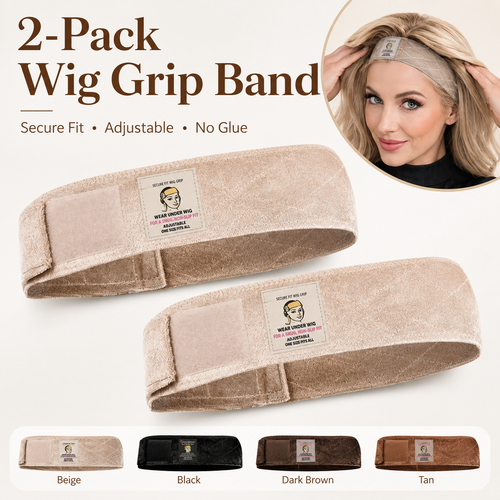 🔥LAST DAY BUY 1 GET 1 FREE🔥Limited-Time Special Offer Brown Black Wig Grip Band for Women Adjustable Headband