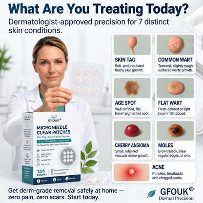 🥥🥥 𝐎𝐟𝐟𝐢𝐜𝐢𝐚𝐥 𝐒𝐭𝐨𝐫𝐞 | GFOUK®  🌿𝐁𝐨𝐭𝐚𝐧𝐢𝐜𝐚𝐥 𝐌𝐢𝐜𝐫𝐨𝐧𝐞𝐞𝐝𝐥𝐞 𝐇𝐲𝐝𝐫𝐨𝐜𝐨𝐥𝐥𝐨𝐢𝐝 𝐏𝐚𝐭𝐜𝐡 (𝐅𝐨𝐫 𝐒𝐤𝐢𝐧 𝐓𝐚𝐠𝐬, 𝐒𝐦𝐚𝐥𝐥 𝐒𝐤𝐢𝐧 𝐆𝐫𝐨𝐰𝐭𝐡𝐬, 𝐖𝐚𝐫𝐭𝐬, 𝐌𝐨𝐥𝐞𝐬, 𝐀𝐠𝐞 𝐒𝐩𝐨𝐭𝐬 & 𝐏𝐢𝐠𝐦𝐞𝐧𝐭𝐚𝐭𝐢𝐨𝐧 𝐂𝐨𝐧𝐜𝐞𝐫𝐧𝐬)