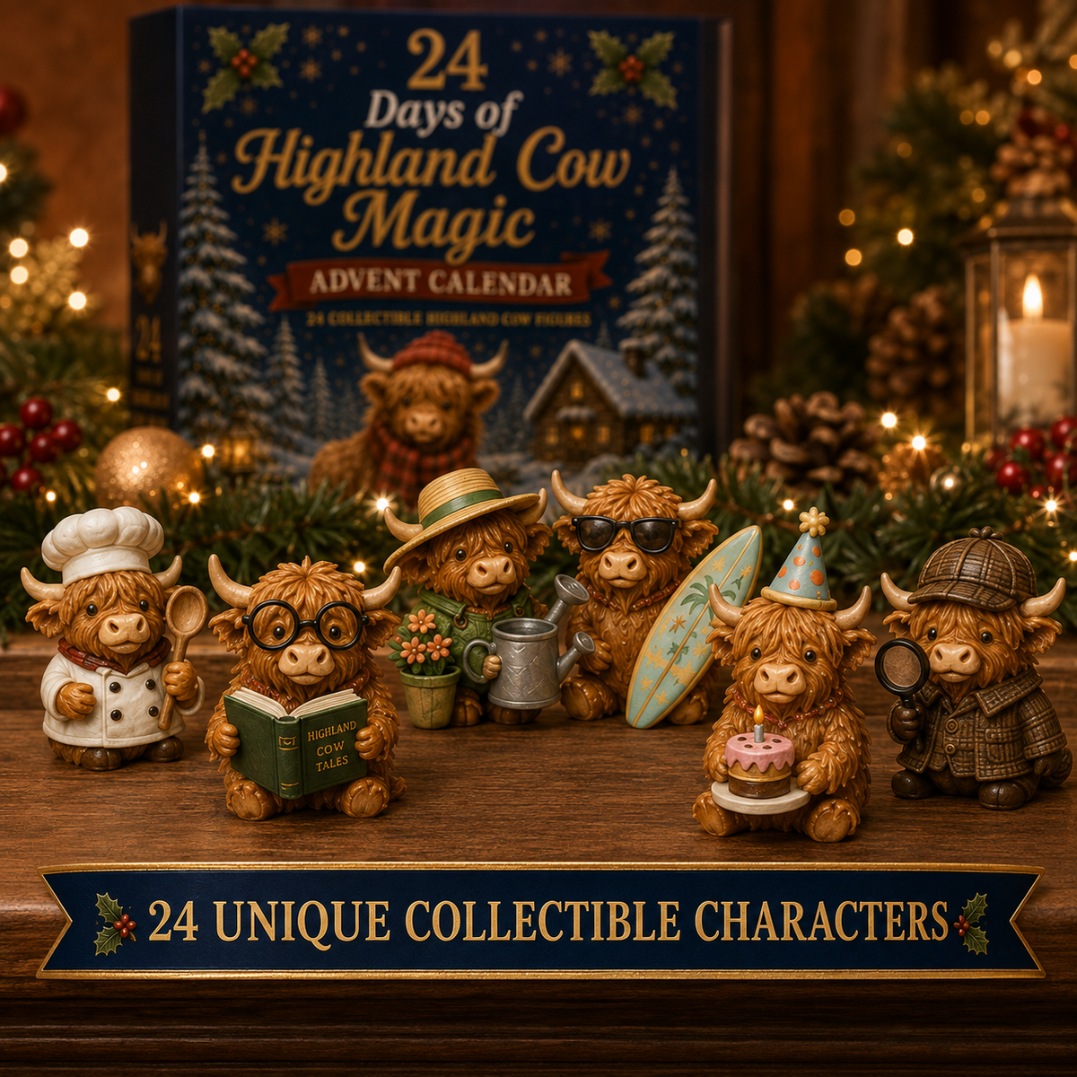 🔥Last Day 50% OFF - 24 Days of Highland Cow Advent Calendar