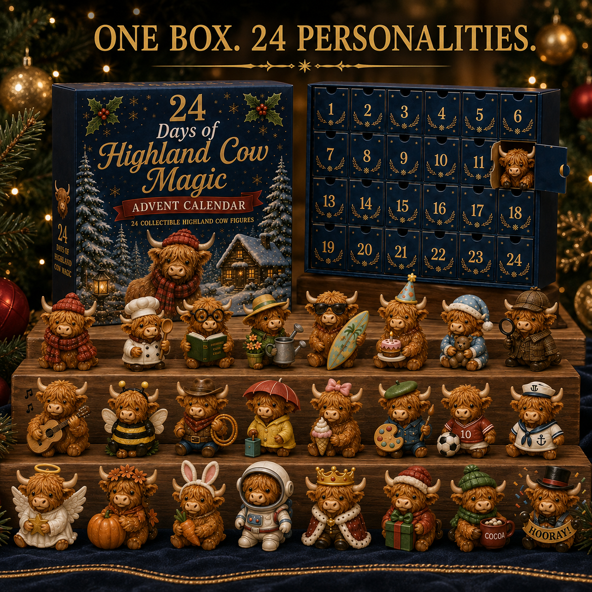 🔥Last Day 50% OFF - 24 Days of Highland Cow Advent Calendar