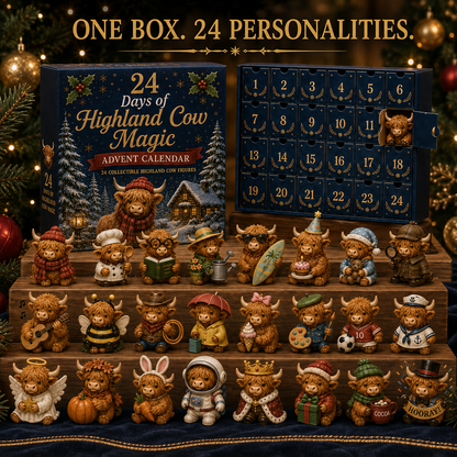 🔥Last Day 50% OFF - 24 Days of Highland Cow Advent Calendar