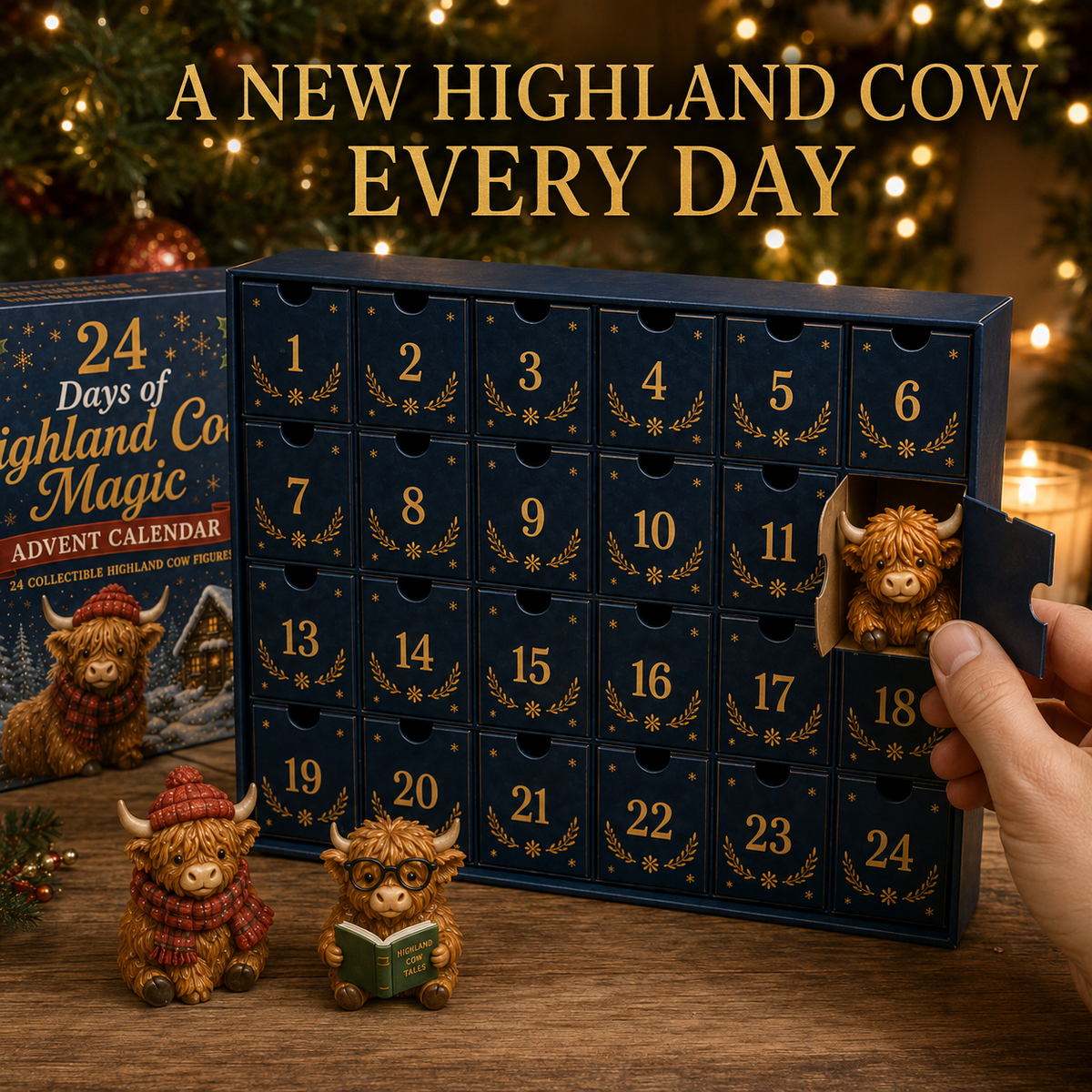 🔥Last Day 50% OFF - 24 Days of Highland Cow Advent Calendar
