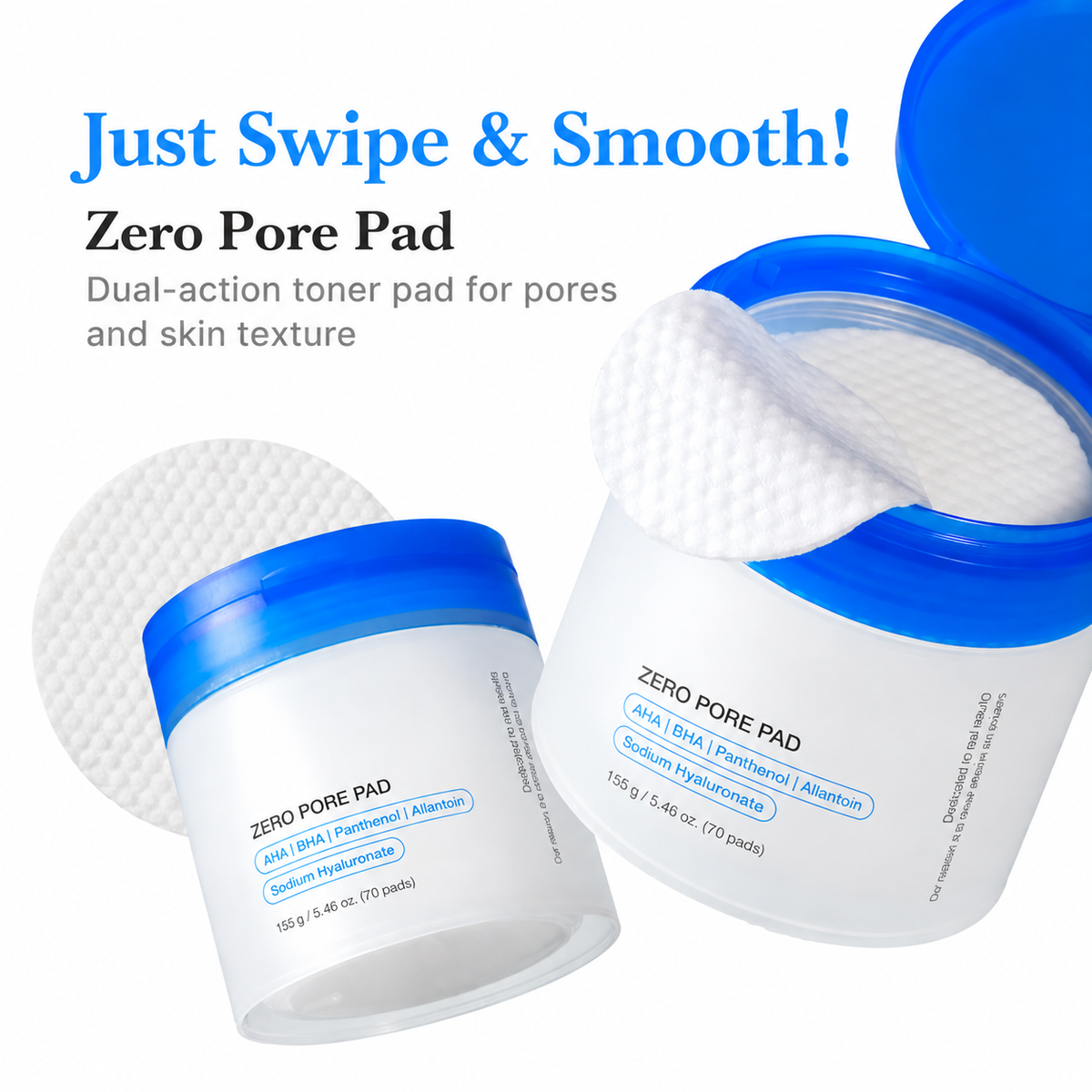 💞60K+ SOLD! ✨Zero Pore Pads (AHA + BHA) |  Korean No.1 Viral Toner Pads
