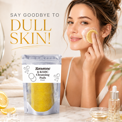 💛 80K+ Loved! 🌿 Natural Kojic Acid + Turmeric Facial Pads | Gentle Brightening Skin Ritual