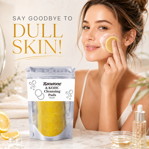 💛 80K+ Loved! 🌿 Natural Kojic Acid + Turmeric Facial Pads | Gentle Brightening Skin Ritual