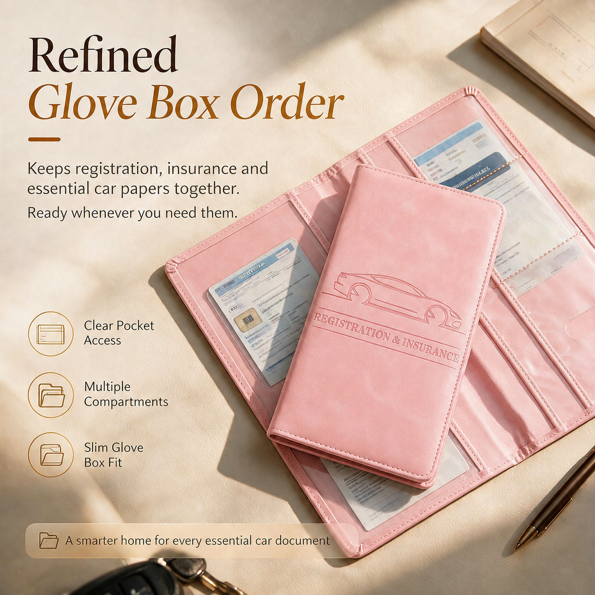 CAR DOCUMENT ORGANIZER 🚗 📄 Car Registration & Insurance Document Holder