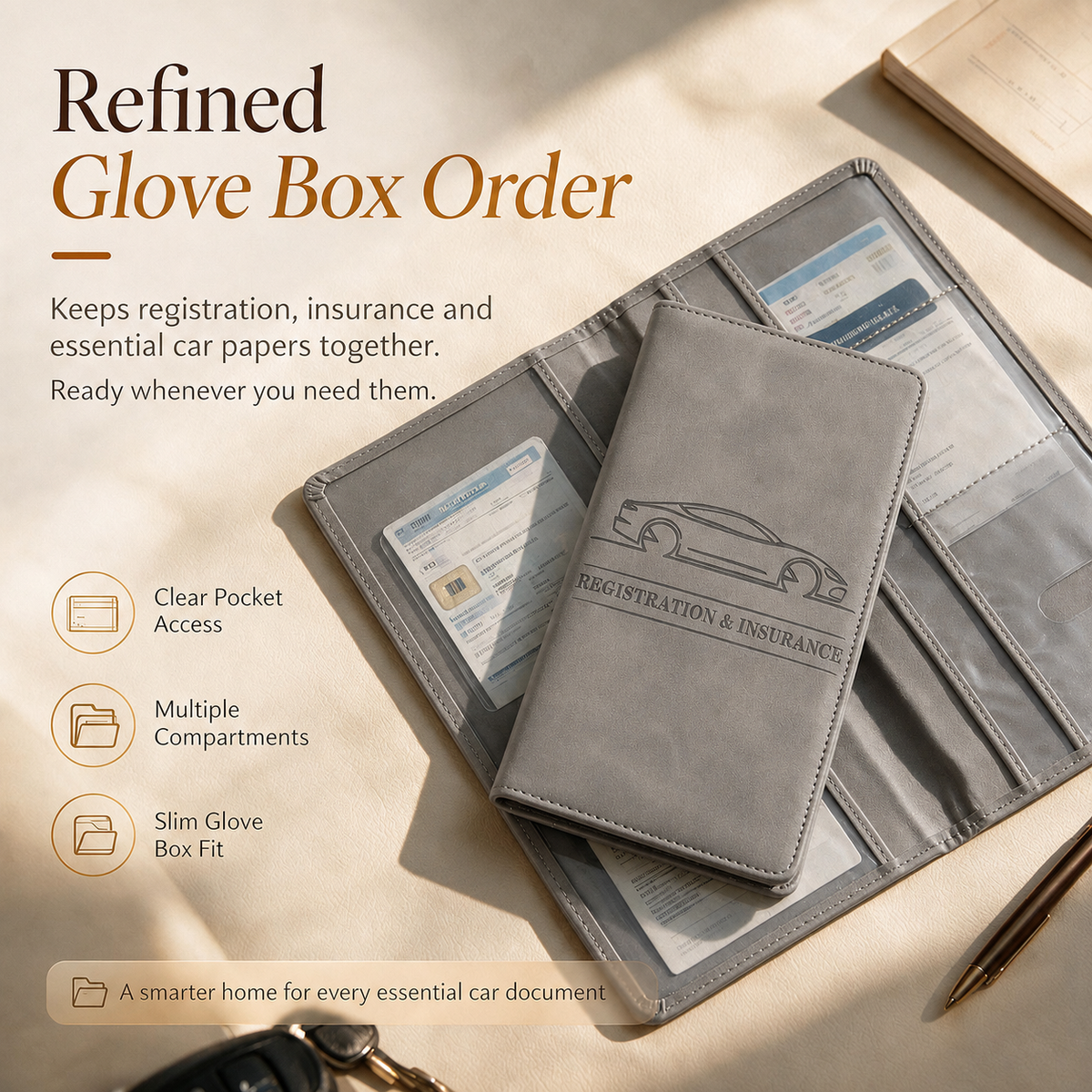 CAR DOCUMENT ORGANIZER 🚗 📄 Car Registration & Insurance Document Holder