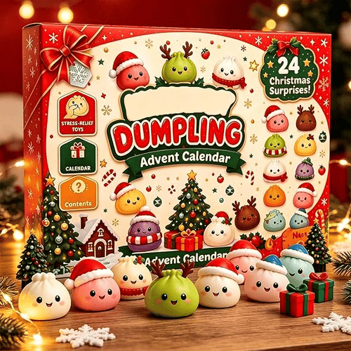 24-Day Dumpling Squishy Toy Countdown Calendar with Glitter Squeeze Toys, Holiday Gift for Kids🎄
