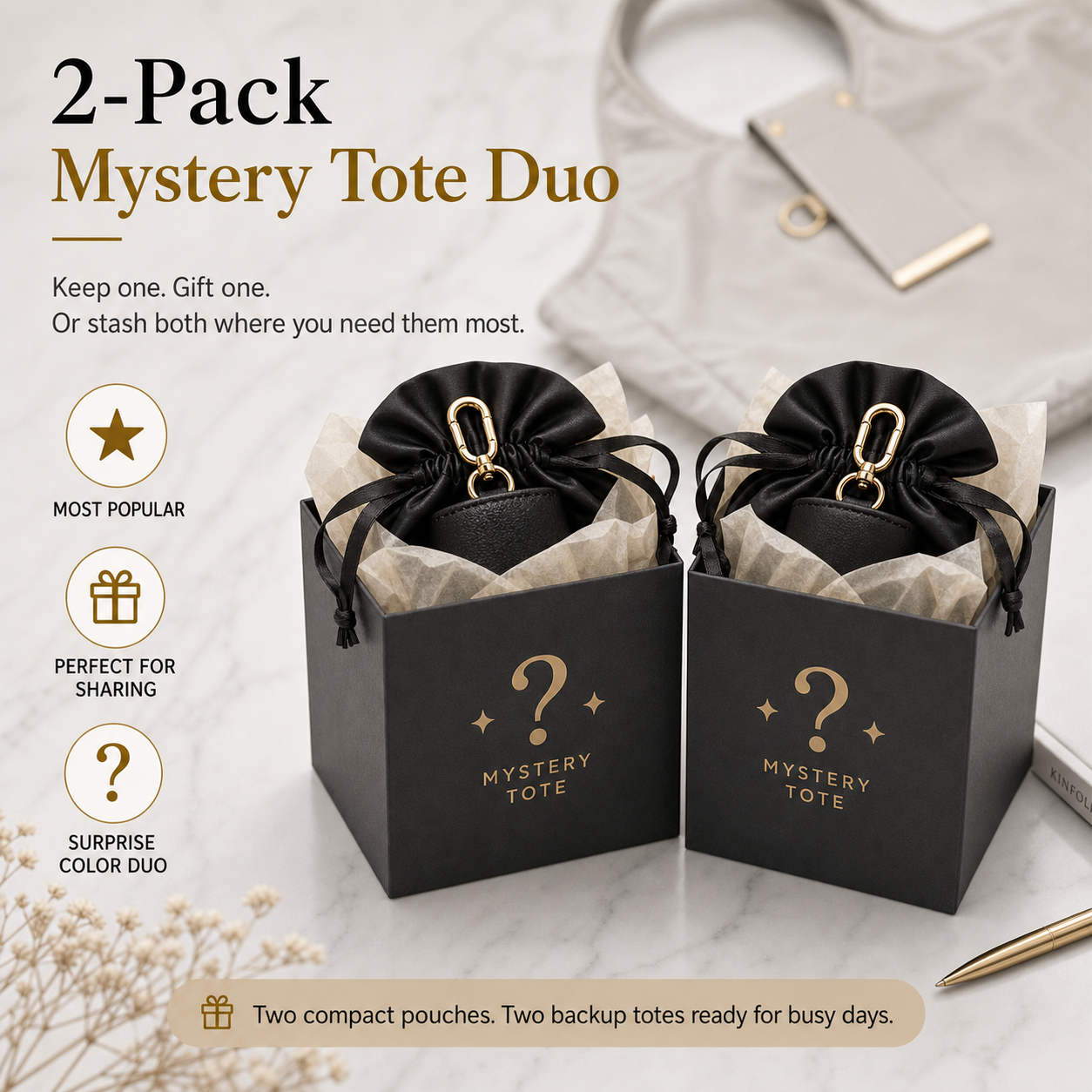 🔥Blind Box 2pcs🔥Foldable Keychain Tote(Random Colors)