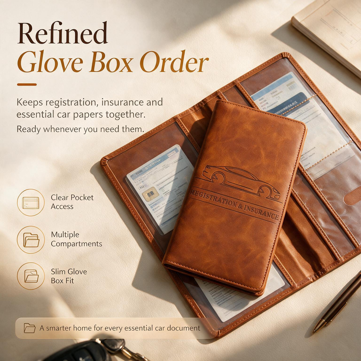 CAR DOCUMENT ORGANIZER 🚗 📄 Car Registration & Insurance Document Holder